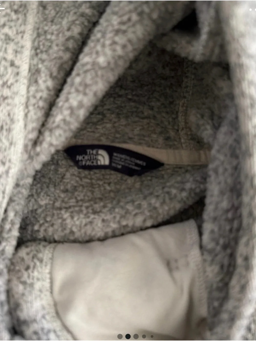 The North Face Light Gray Sherpa Hooded Jacket